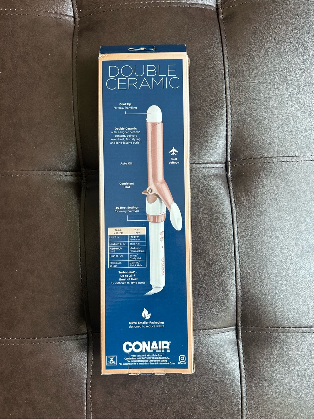 Two (2) Conair Double Ceramic 1" Curling Irons - Rose Gold/White - Picture 6 of 6